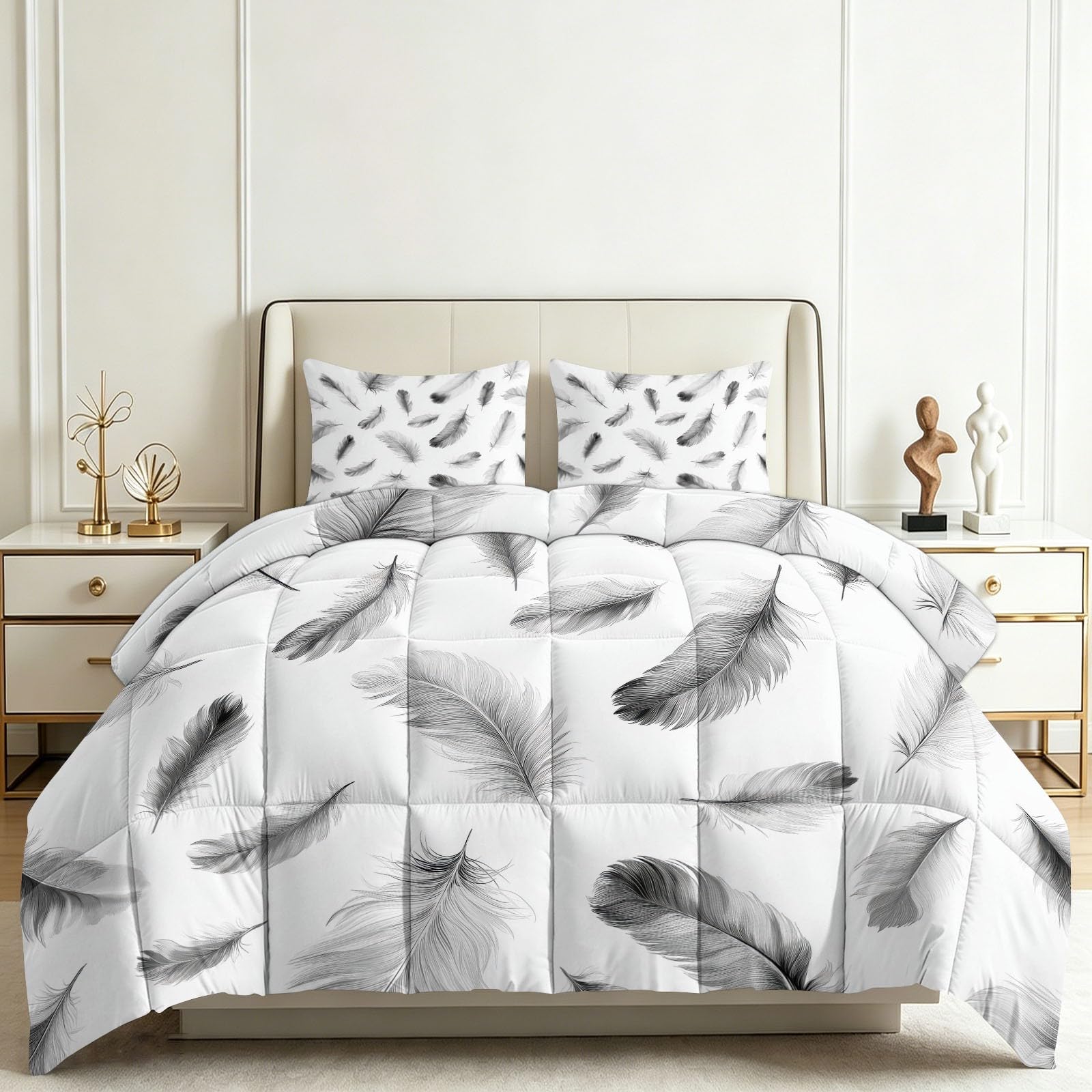 Edredón relleno nórdico 180x220cm de plumas con fundas de almohada