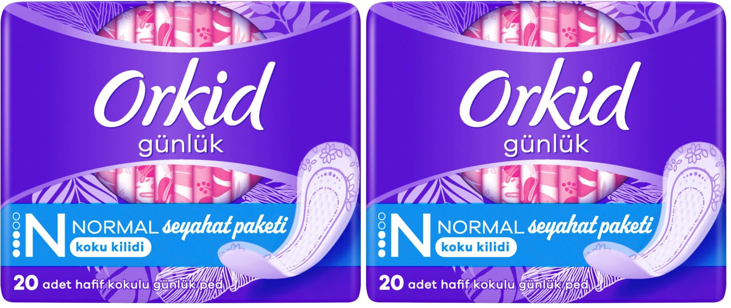 Orkid Normal Taşınabilir Günlük Ped 20 Adet 2li paket