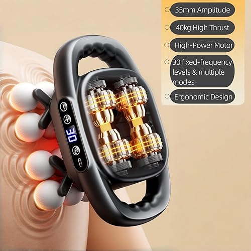 Miniatura 4 de Juego de mini pistolas de masaje de 16 cabezas, pistola de masaje de tejido profundo de 16 unidades y 8 cabezales con 30 niveles y 3 modos para