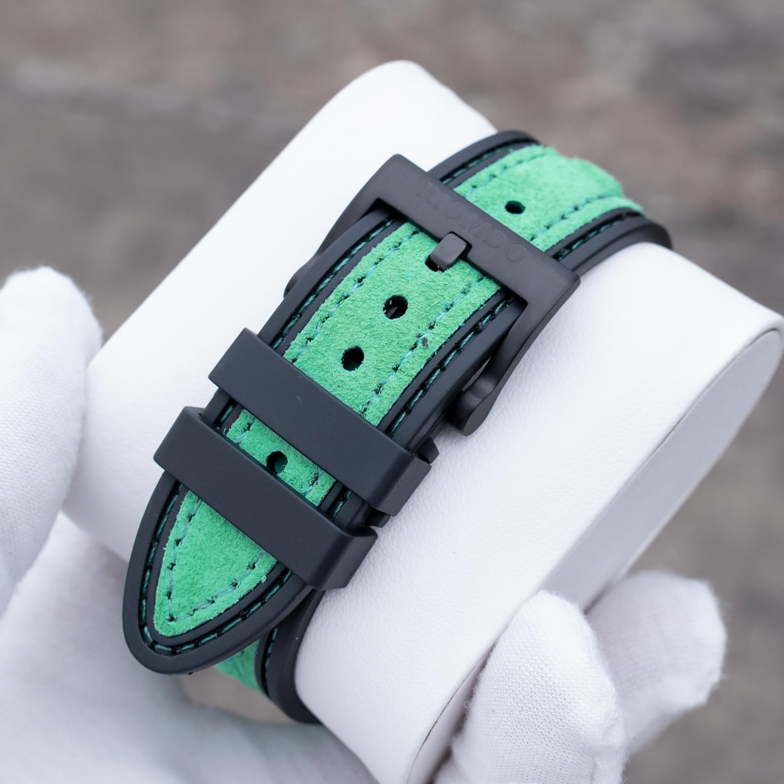OBLVLO Męski designerski zegarek mechaniczny z dużą tarczą wydrążony analogowy wodoodporny gumowy pasek styl wojskowy RD-903