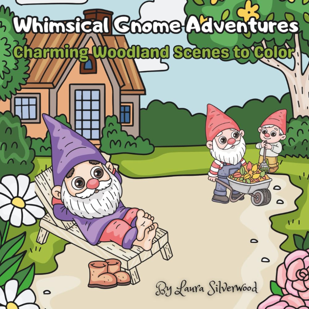 Whimsical Gnome Adventures: Charming Woodland Scenes to Color
