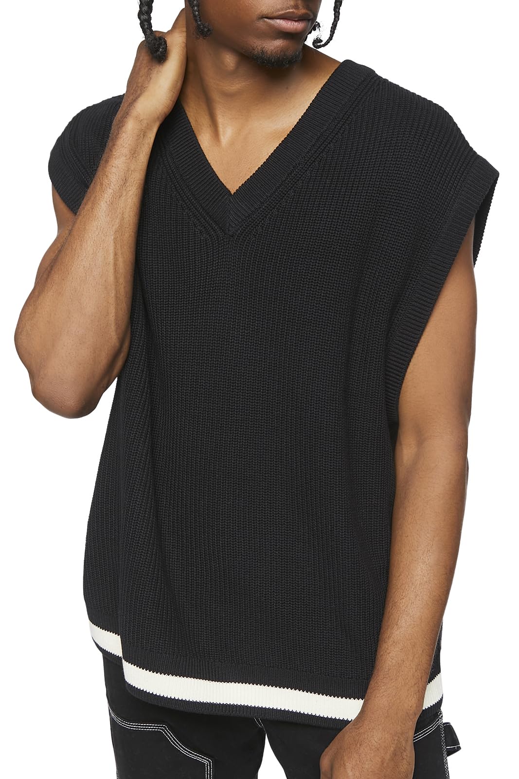 Sweater Vest Sudadera para Hombre con bajo en contraste Forever 21 7