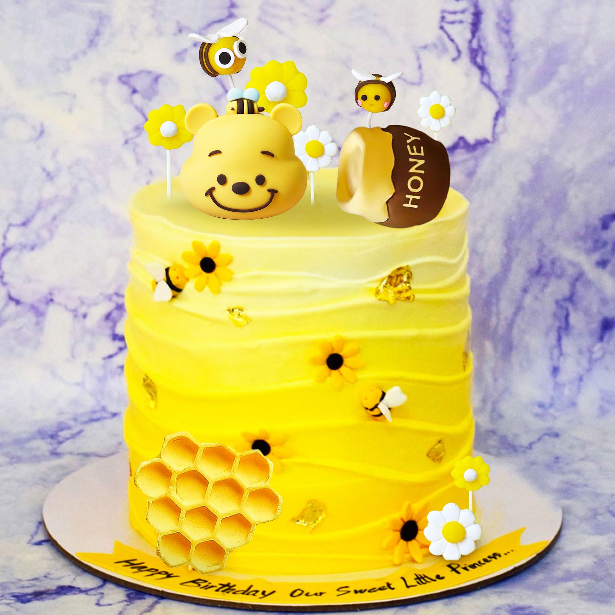 Bumble Bee Cake Decoration Bear Baby Shower Cake Decoration Fun to Bee One Cake Topper Bumble Bee Party Favors Supplies - Image 3
