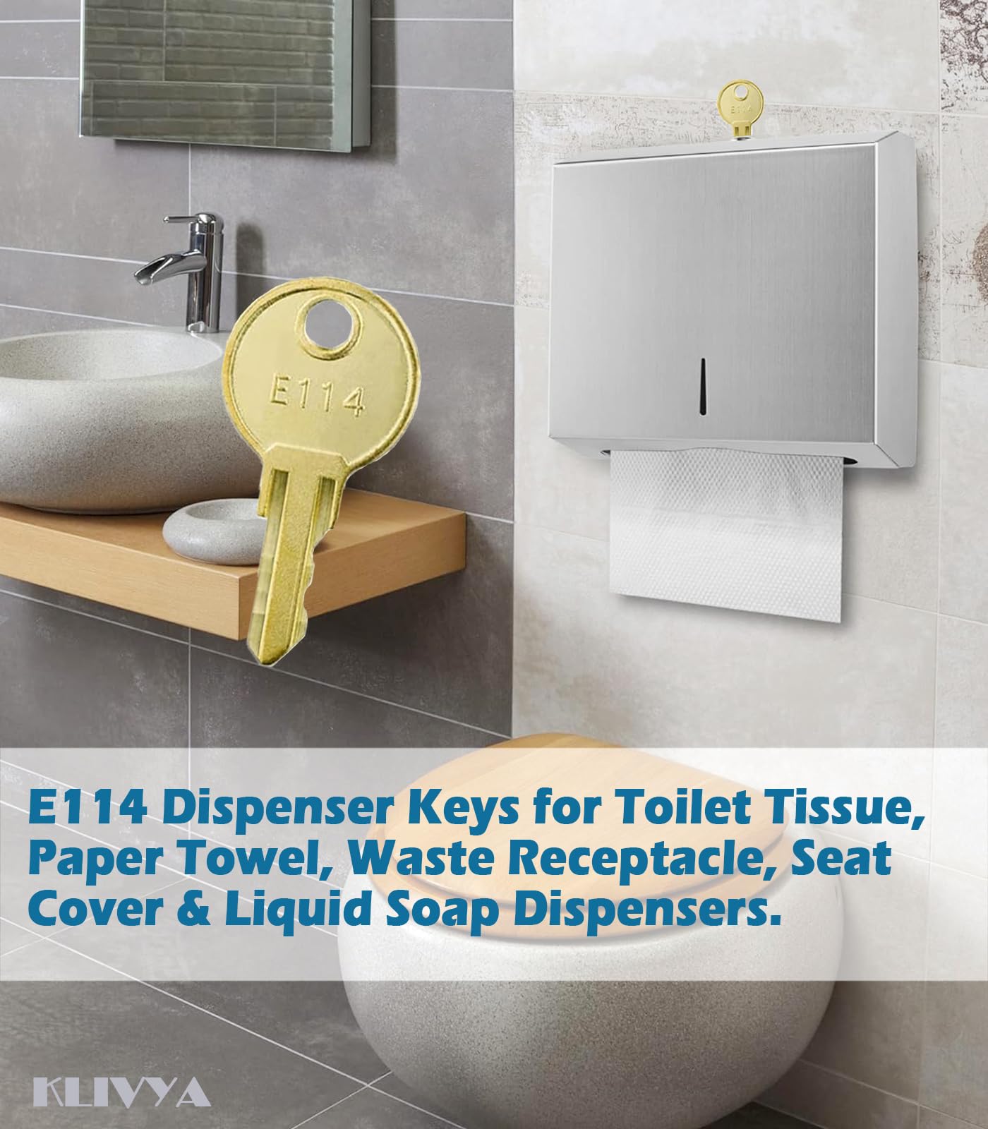 10-Pack E-114 Toilet Paper Dispenser Keys – Universal Key For Commercial Bathroom Dispensers