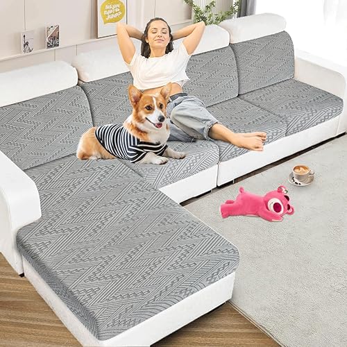 Miniatura 6 de QNLONG Magic - Fundas de sofá lavables en forma de L, funda de sofá mágica para sofá seccional elástica para sofá con diván resistente al desgaste