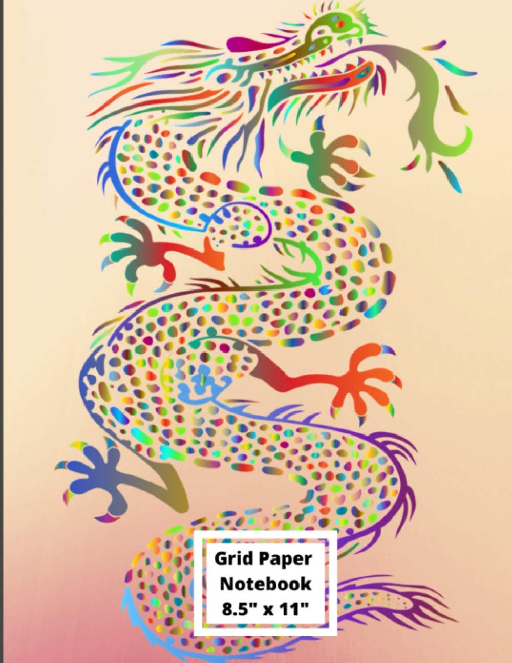 Grid Paper Notebook 8.5"x11": Libreta de Cuadros chicos para Matematicas 4x4 Dragon Math graphing Notebook A4 Large