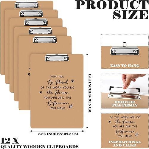 Miniatura 2 de Portapapeles de madera, regalos de agradecimiento para empleados, regalos de regreso a clases, para profesores, tamaño A4, portapapeles tamaño carta