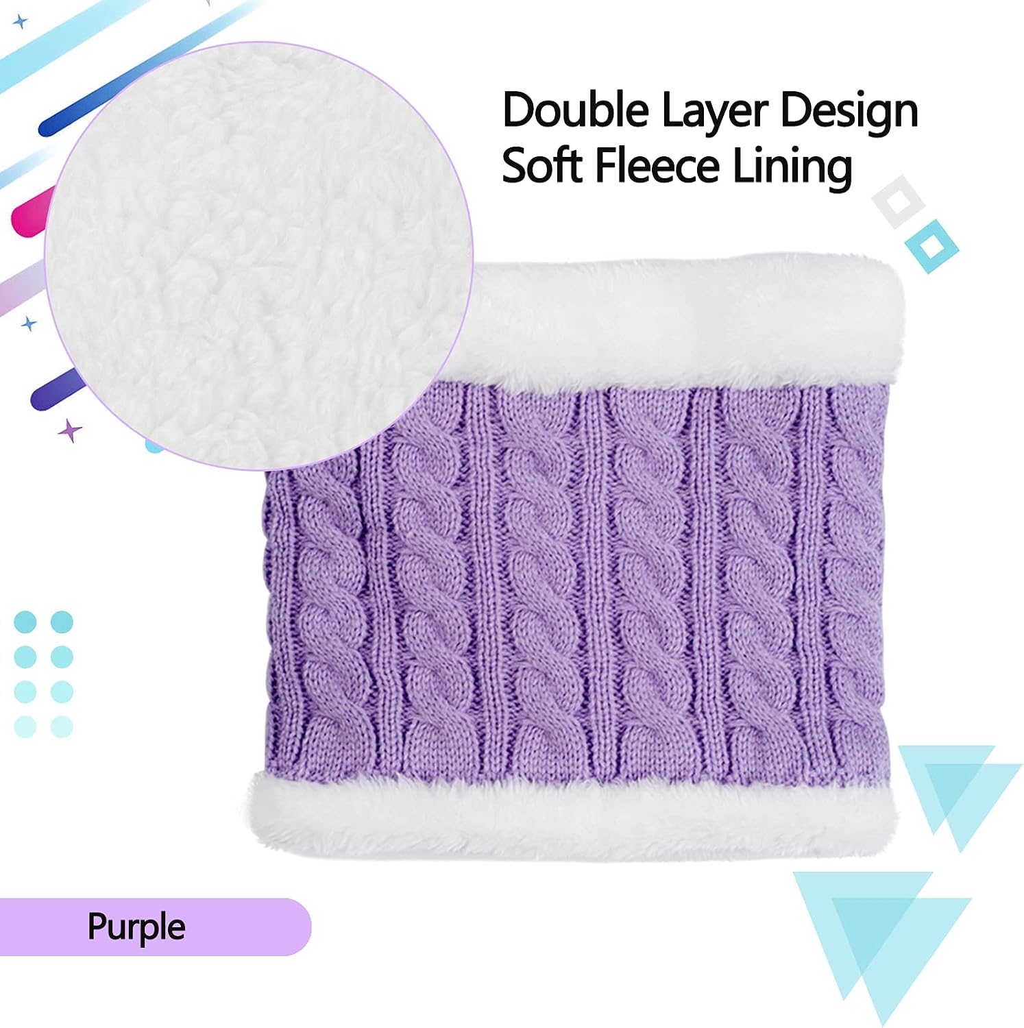 Kids Winter Beanie Scarf Gloves Set with 2 Pompom - Thermal Thick Fleece Lined Hat, Neck Warmer & Mittens for 1-10 Boys Girls
