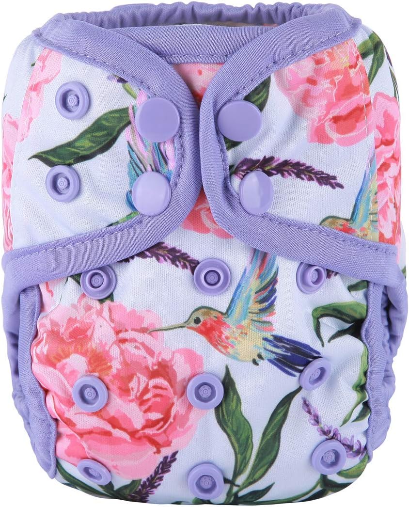 Sigzagor Newborn Baby Diaper Nappy Cover 8lbs-10lbs (Hummingbirds)