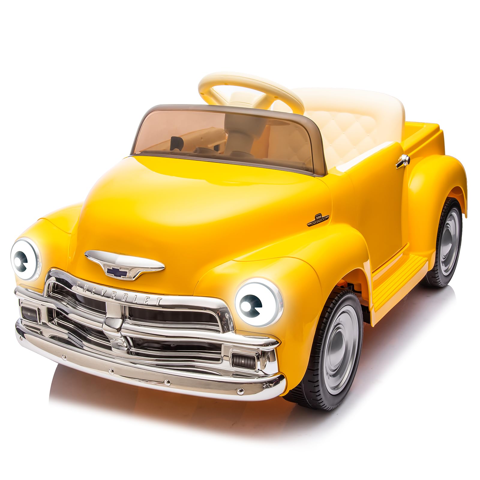 Licensed Chevrolet Ride On Car for Kids w/Parent Remote, 12V Ride On Car Toys for Ages 3-5, 2 Speed, Front &Ear Headlights, Kids Electric Cars with Dual Doors, 4 Wheel Cushion, Music Player