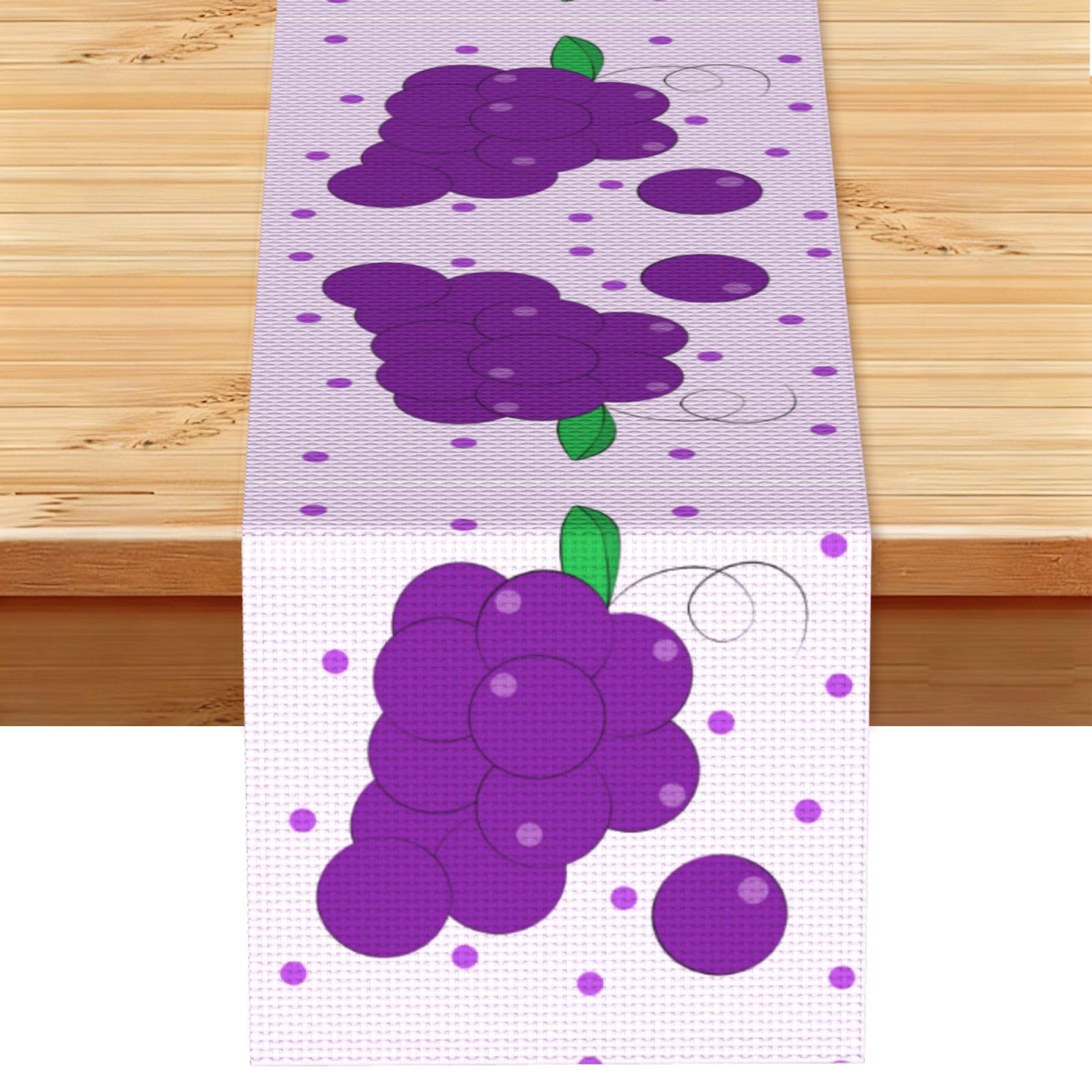 cartoon grapes Linen Feel Table Runner Wedding Party Home Decoration