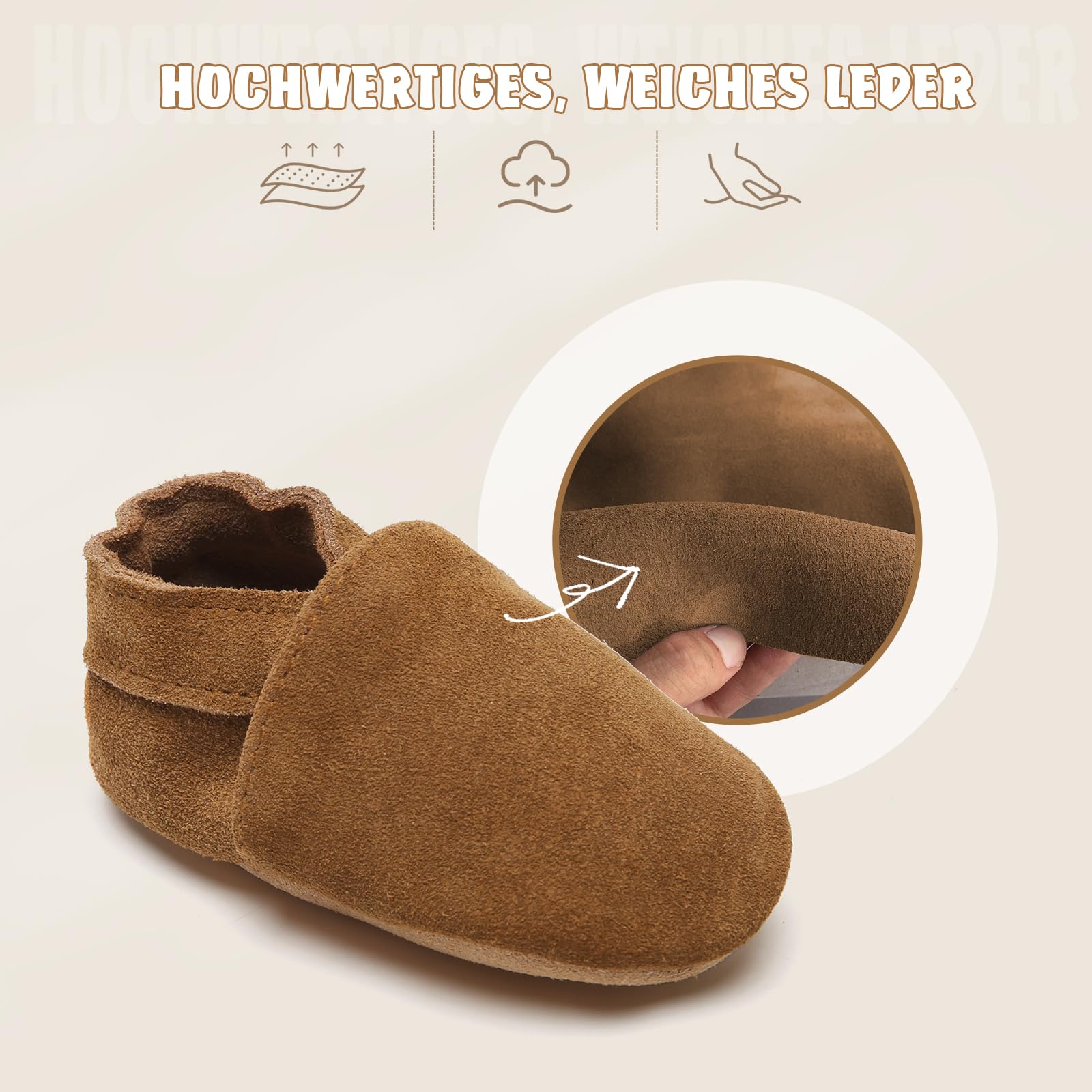 IceUnicorn Zapatos Bebe Primeros Pasos Ante Zapatos Bebe Cuero Suave Zapatillas de Estar por casa Bebé