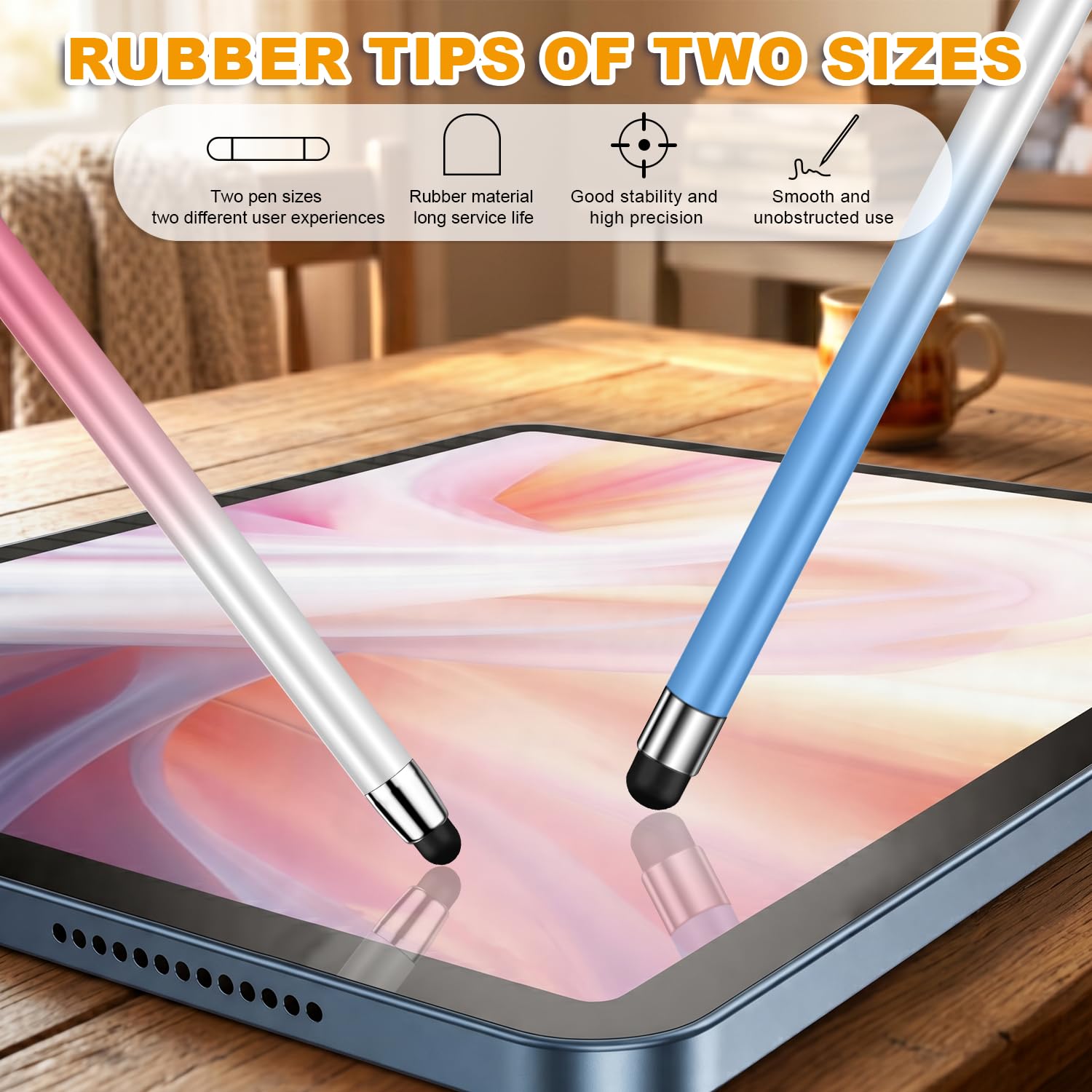 Pennino capacitivo 2 in 1 per touch screen, alta precisione e sensibilità, adatto per iPad/iPhone/Samsung/smartphone Android e tablet, compatibile con tutti i touch screen