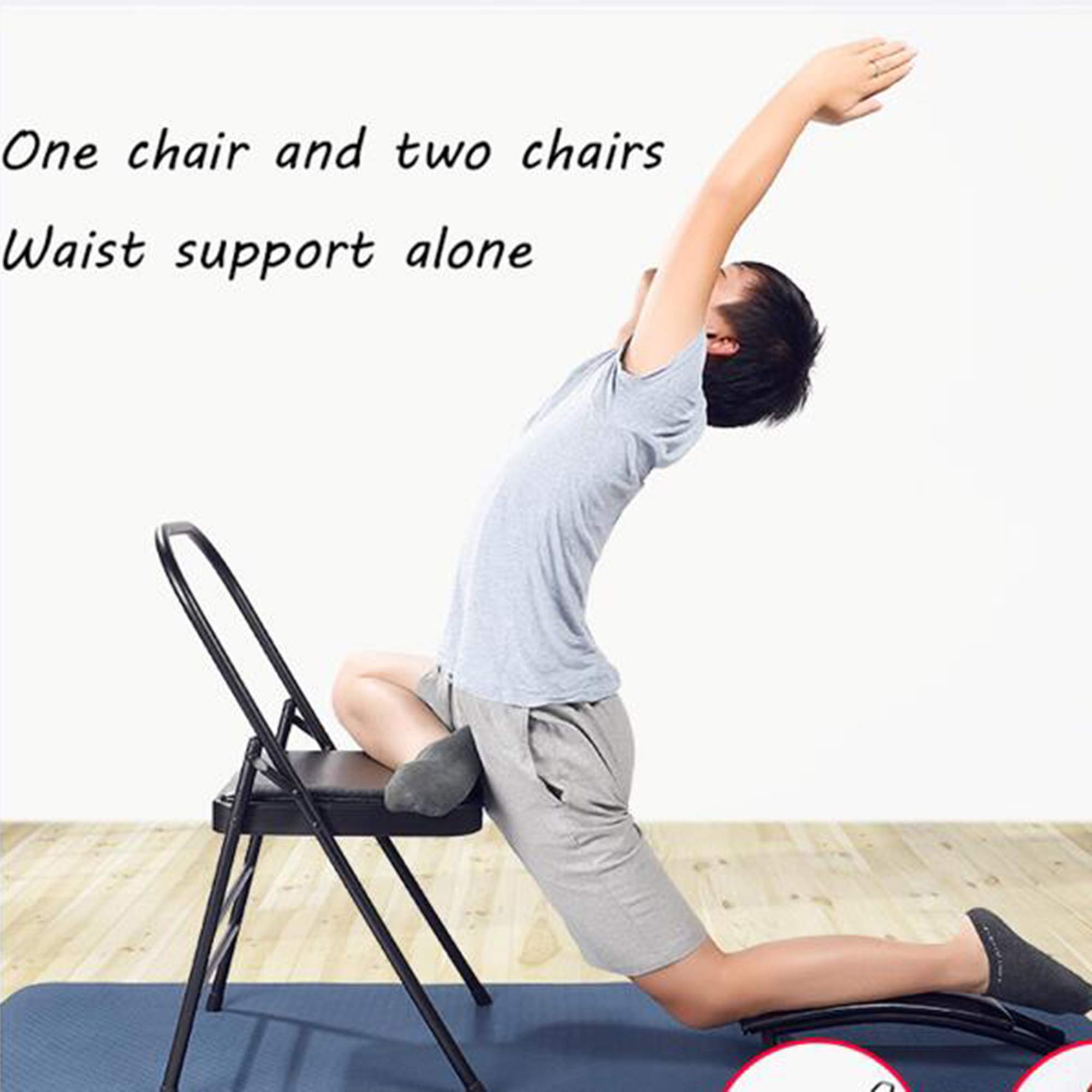 Sedia da Yoga, Sedia Ausiliaria Pieghevole per Uso Domestico, Sedia da Yoga Iyengar Ispessita con Capestro, Sedia Pieghevole, Sedia per Yoga, Sgabello,