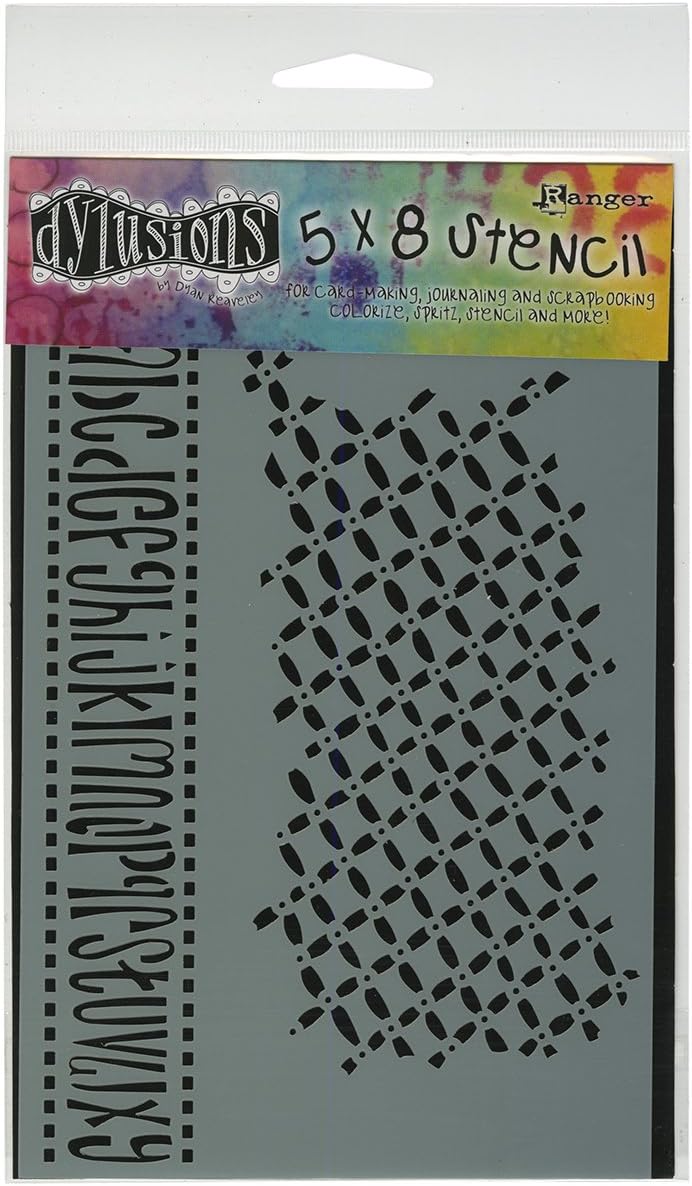 Dylusions Stencils 5 x 8-inch Alphabet Border Stencils,