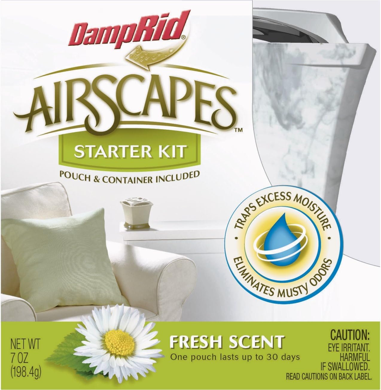 DampRid AS01WMFS Airscapes Dehumidifier Starter Kit, Fresh Scent