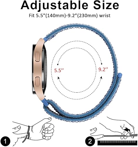 Miniatura 5 de Amzpas Correa de nailon de liberación rápida de 0.787 in y 0.866 in, correa de repuesto suave y transpirable para Samsung Galaxy Watch
