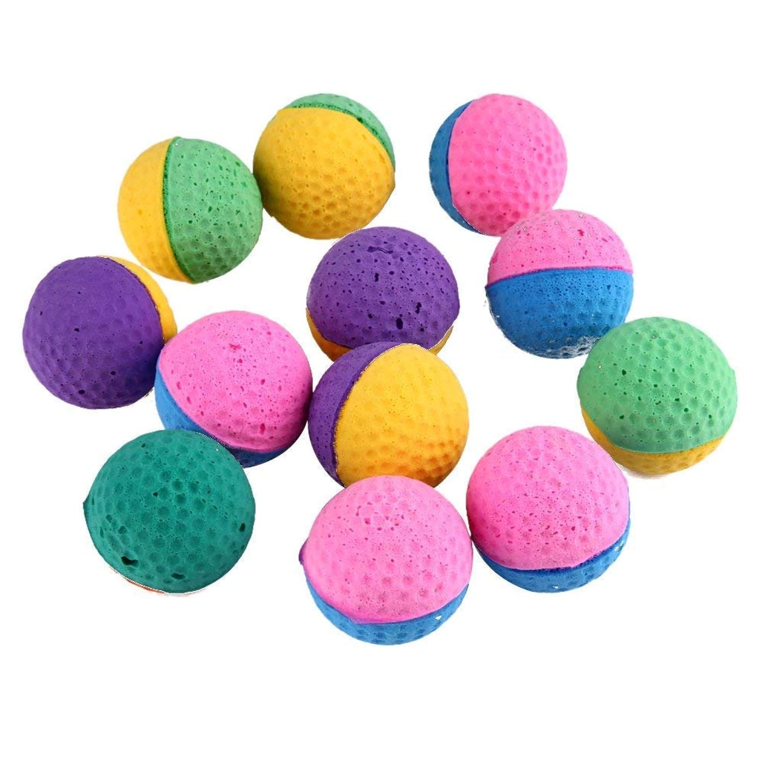 24 weiche Katzenbälle, Bunte Latex-Kratzbälle, Kauspielzeug, Ball, bissfest, Trainingsspielzeug für kleine Hunde, Katzen, Kätzchen