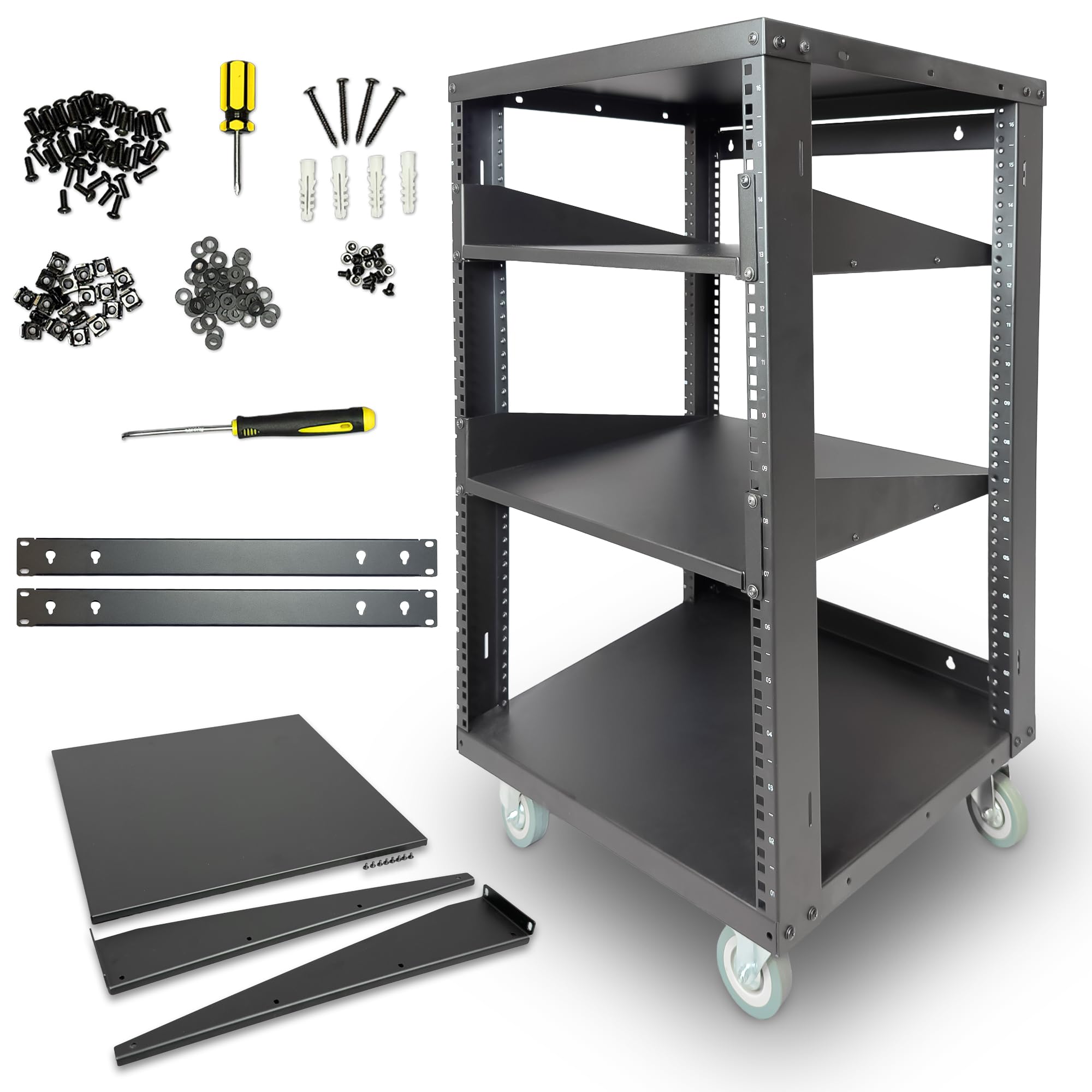 Amazon.com: AxcessAbles 16U Open Frame Network & AV Rack with