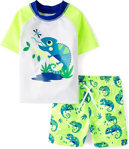 Miniatura 2 de The Childrens Place Boys and Toddler Short Sleeve Rashguard Swimsuit