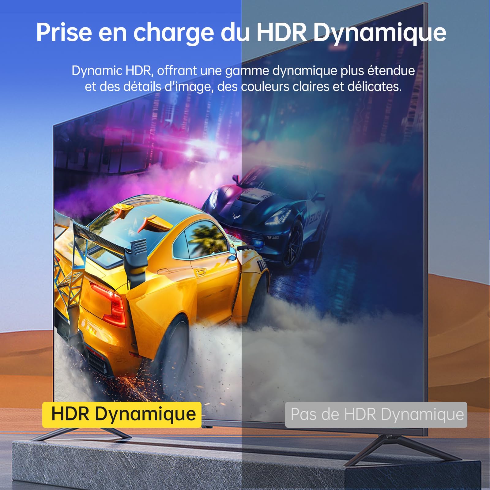 Commutateur HDMI 2.1 Switch 3 Entrées 1 Sortie, 8K 60Hz 4K 120Hz 48Gbps HDMI Switch UHD HDR 3D Compatible avec PS5/Switch/Xbox/Steam Deck/PC/Streaming/HDTV/Moniteur/Projecteur