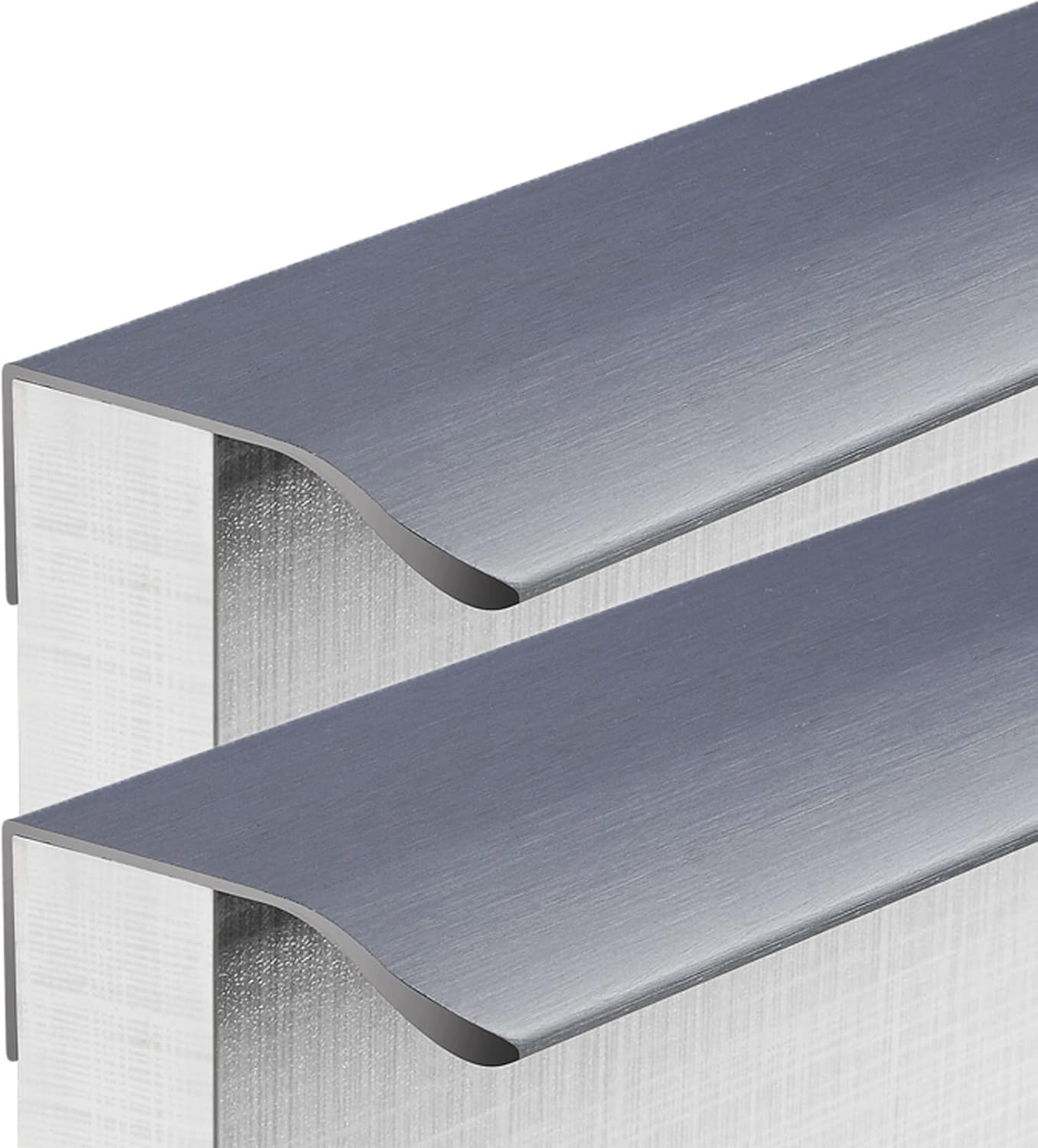 SBZIOJHDR Door Handle, Kitchen Cupboard Concealed Handles Finger Edge Pull DrawerHandles Furniture Knobs Brushed Grey 2 Pieces(Overall Length 800mm)