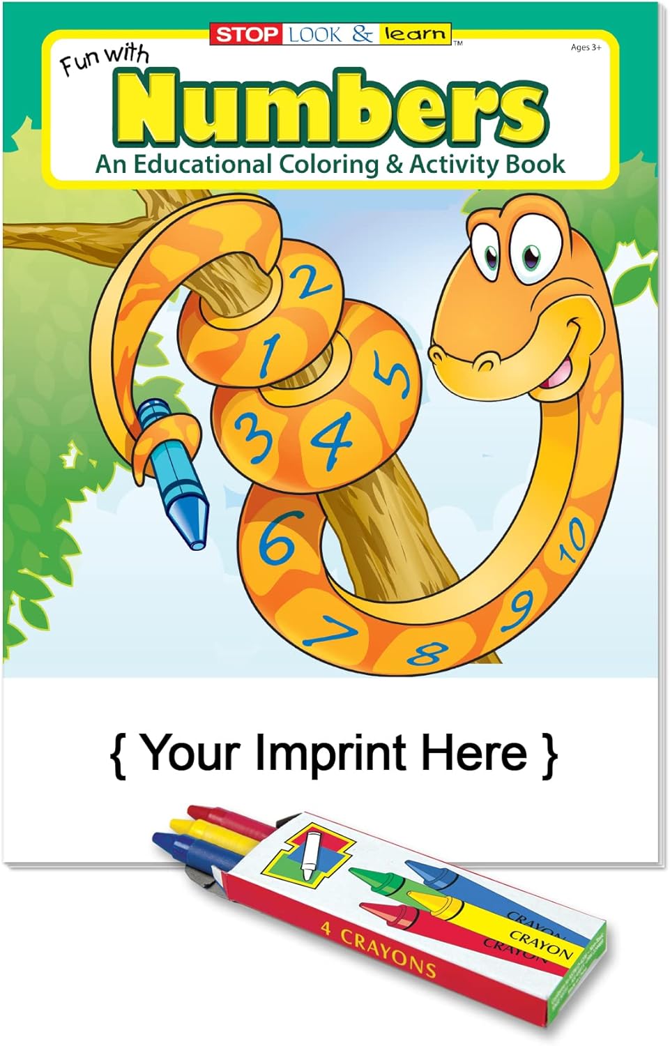 ZOCO Fun with Numbers - Coloring and Activity Books for Kids in Bulk with Crayons - Pack of 250 - Educational & Inexpensive Handout, Promotional Item, Gifts, Customize with Your Information