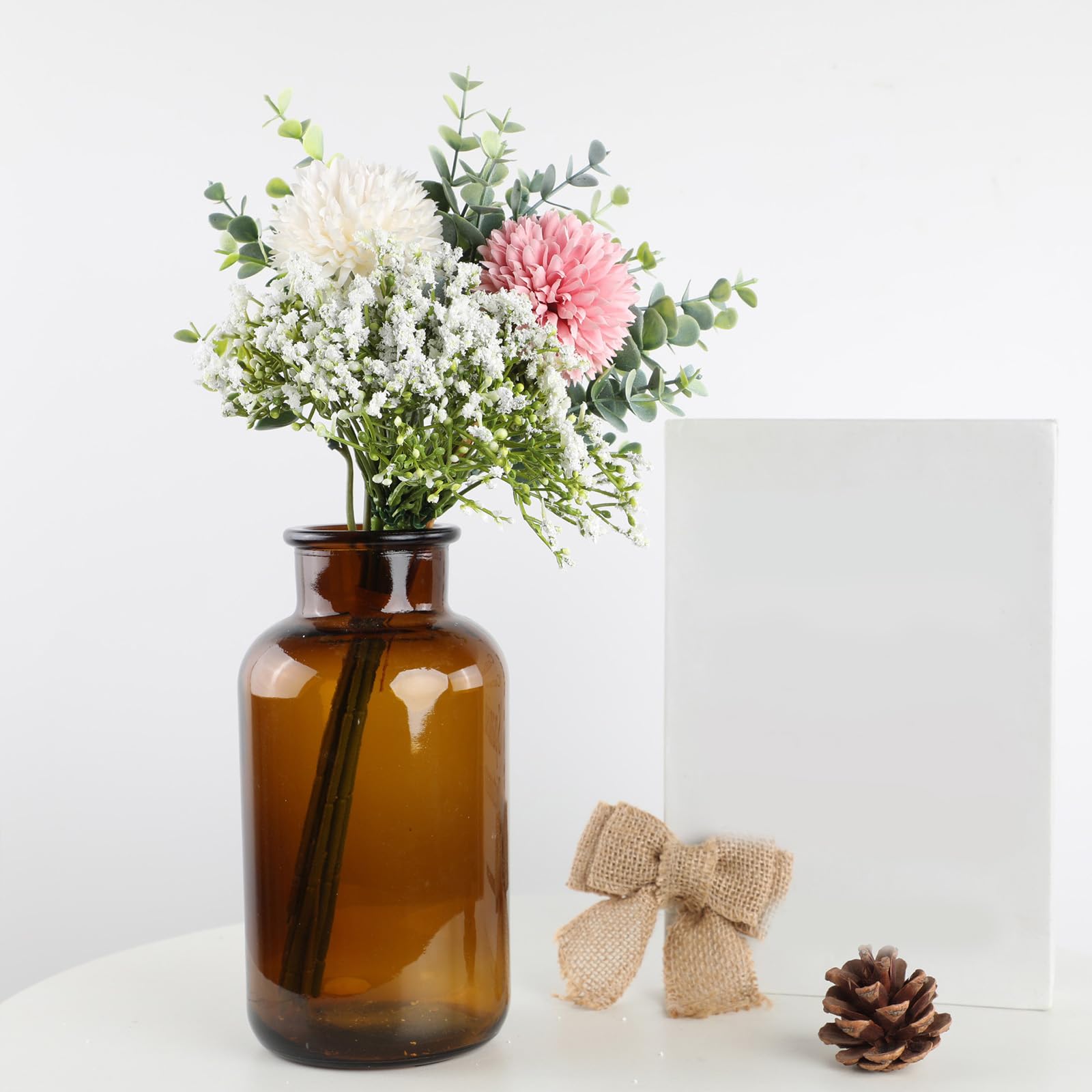 astylishome Fake Flowers for Outside Artificial Bloom Decoration Realistic Dandelion with Stem Lifelike Floral Arrangement for Home Wedding Party Indoor Outdoor Garden White 1811 - Image 4