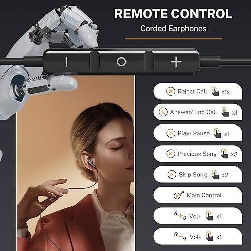 Miniatura 2 de Auriculares USB C para iPhone 1515 Pro 15 Pro Max Galaxy S24 Ultra Plus Tipo C Auriculares con cable con micrófono aislamiento de ruido estéreo semi