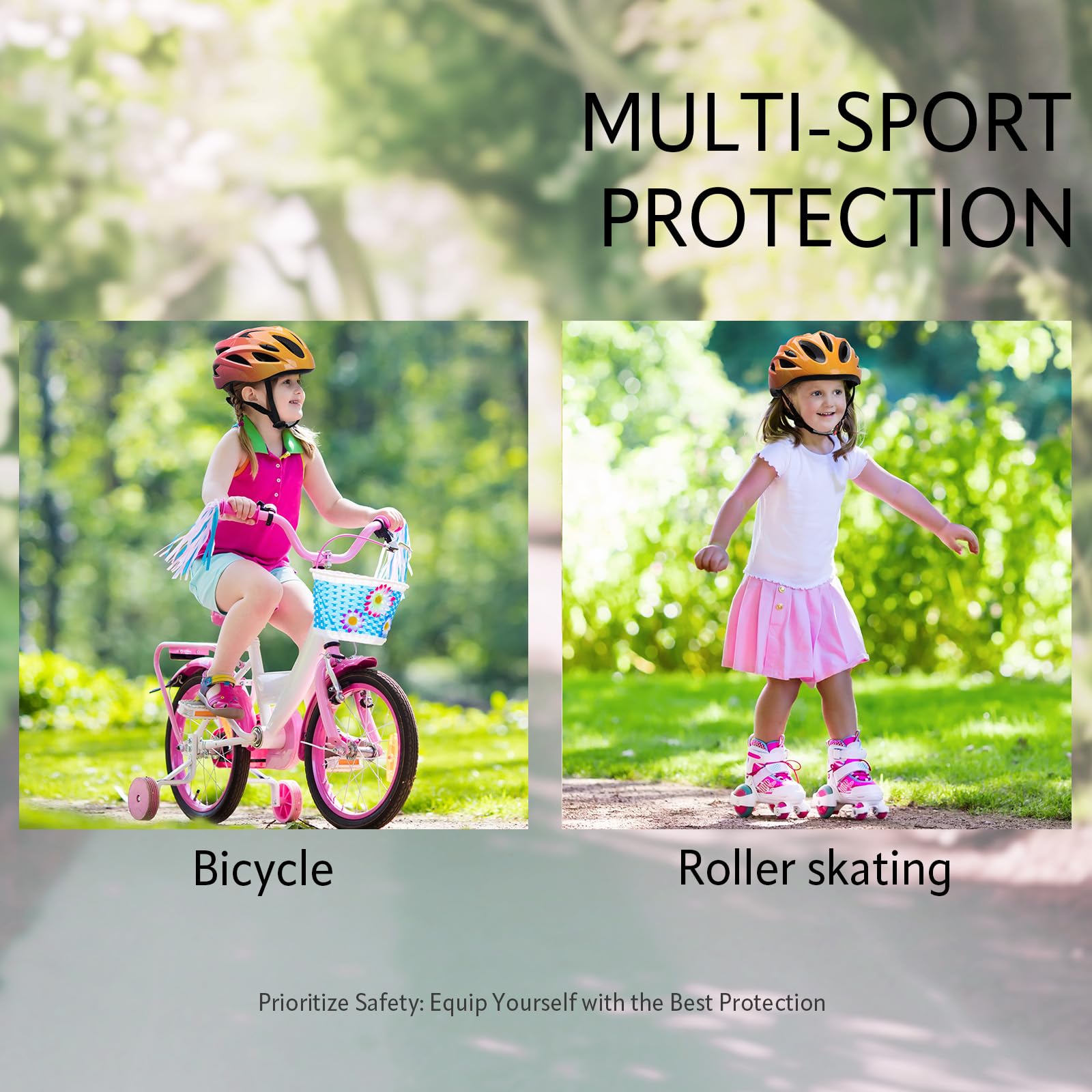 Bambini Casco da Bici Regolabile per 3-8 Anni - Circonferenza Testa 50-56 cm - Certificato CE per Bicicletta, BMX, Cycling, Skateboard - Ragazzi e Donna