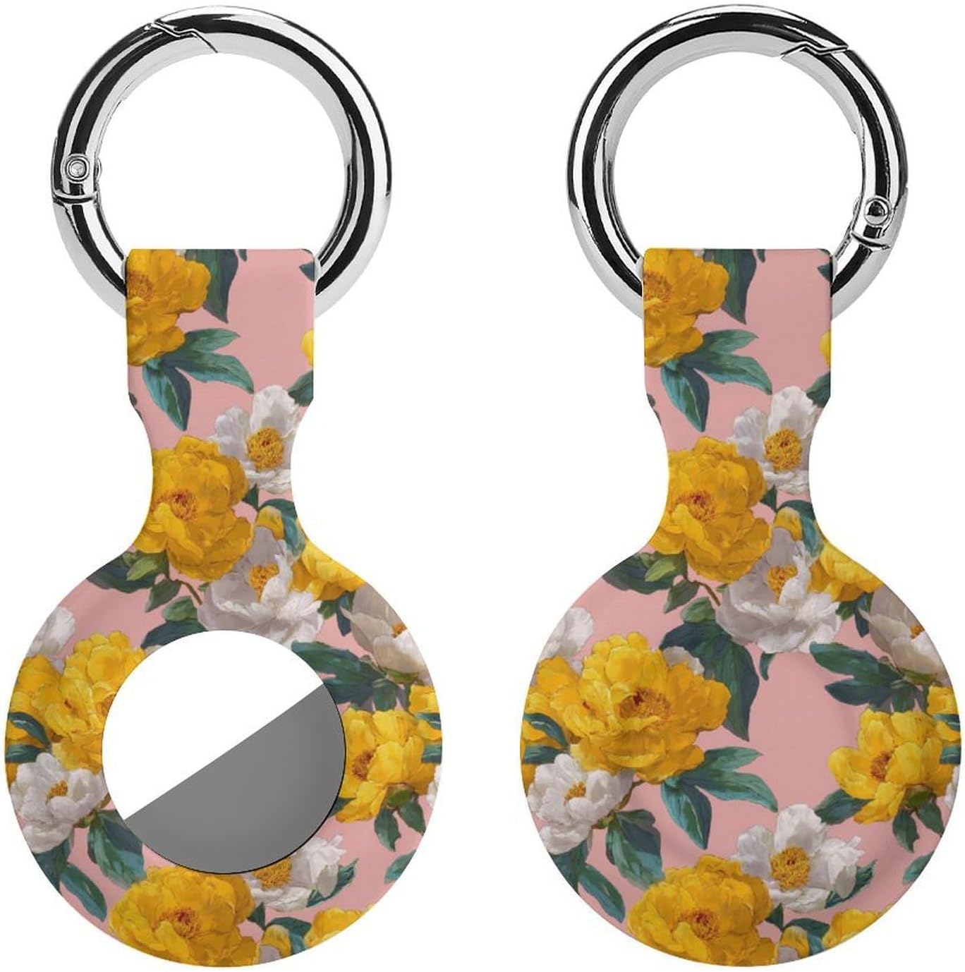 Peony Floral Funny Cover Compatible with AirTag | Protective Case GPS Tracker Holder for Wallet Luggage Pets