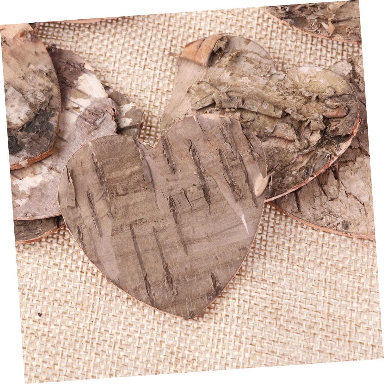 Anneome 160pcs Birch Bark Heart Shaped Wooden Chips Unique Home Decor Wedding Decorations DIY Craft Supplies
