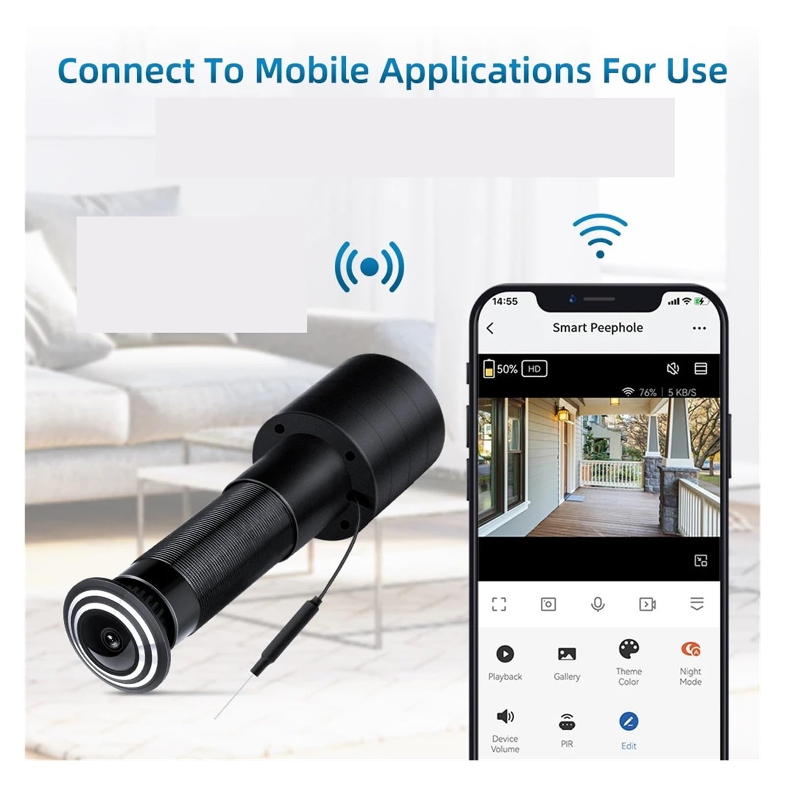Telecamera Di Sicurezza Domestica Wireless Con Spioncino Video