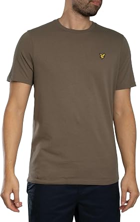 Lyle & Scott Mens Plain T-Shirt Khaki Ash