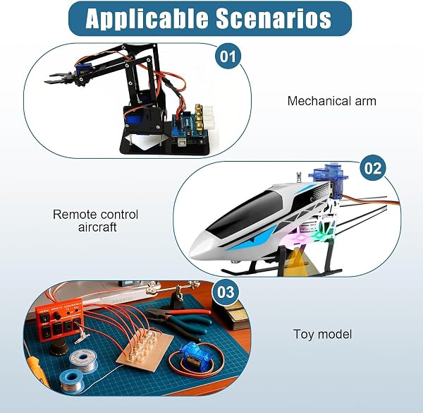 5 Unidades Servo Motor Micro 9G, SG90 Servo Para Arduino, Mini Servos Para Proyectos RC, Brazo Robótico, Helicópteros, Barcos Y Control De Vehículos, Ángulo De Control 180°, Azul. - 5