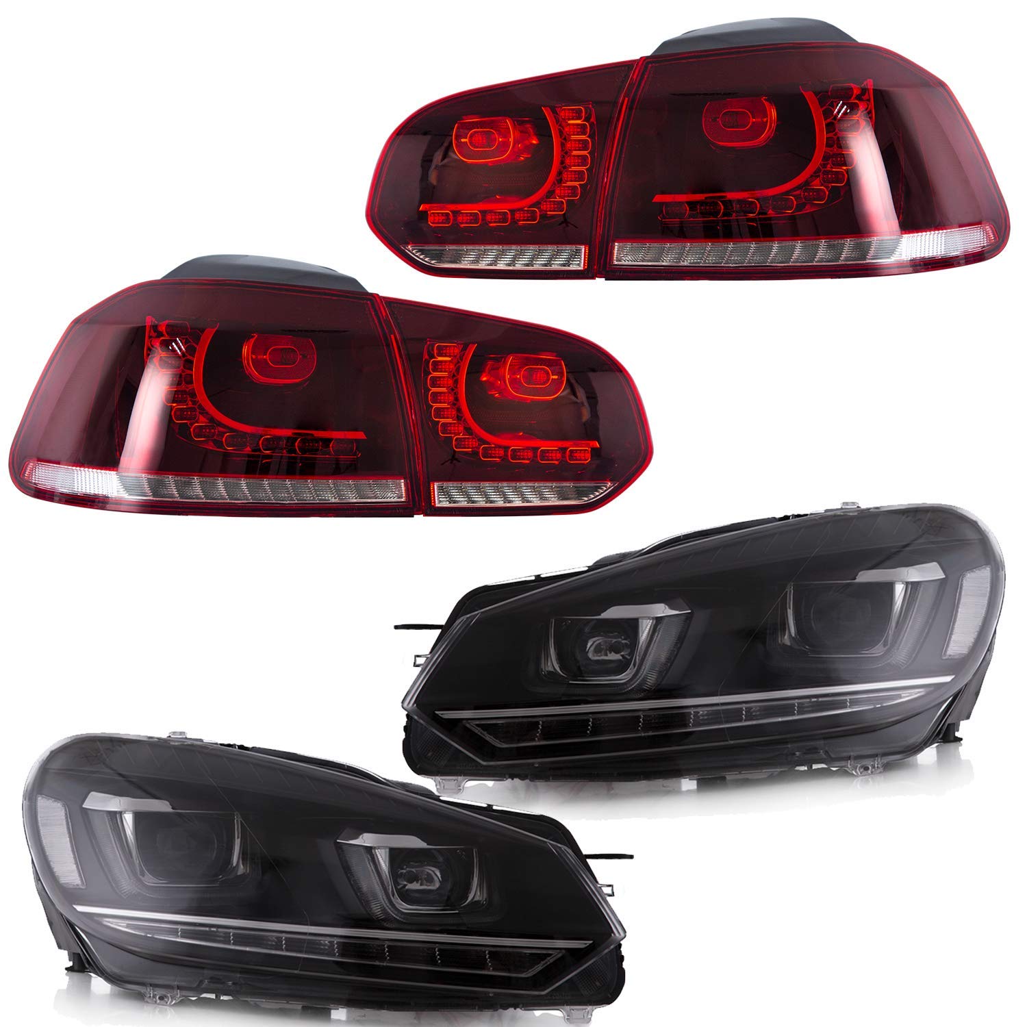 VLAND Headlights and Rear Lights for Golf 6 MK6 TSI 20082013
