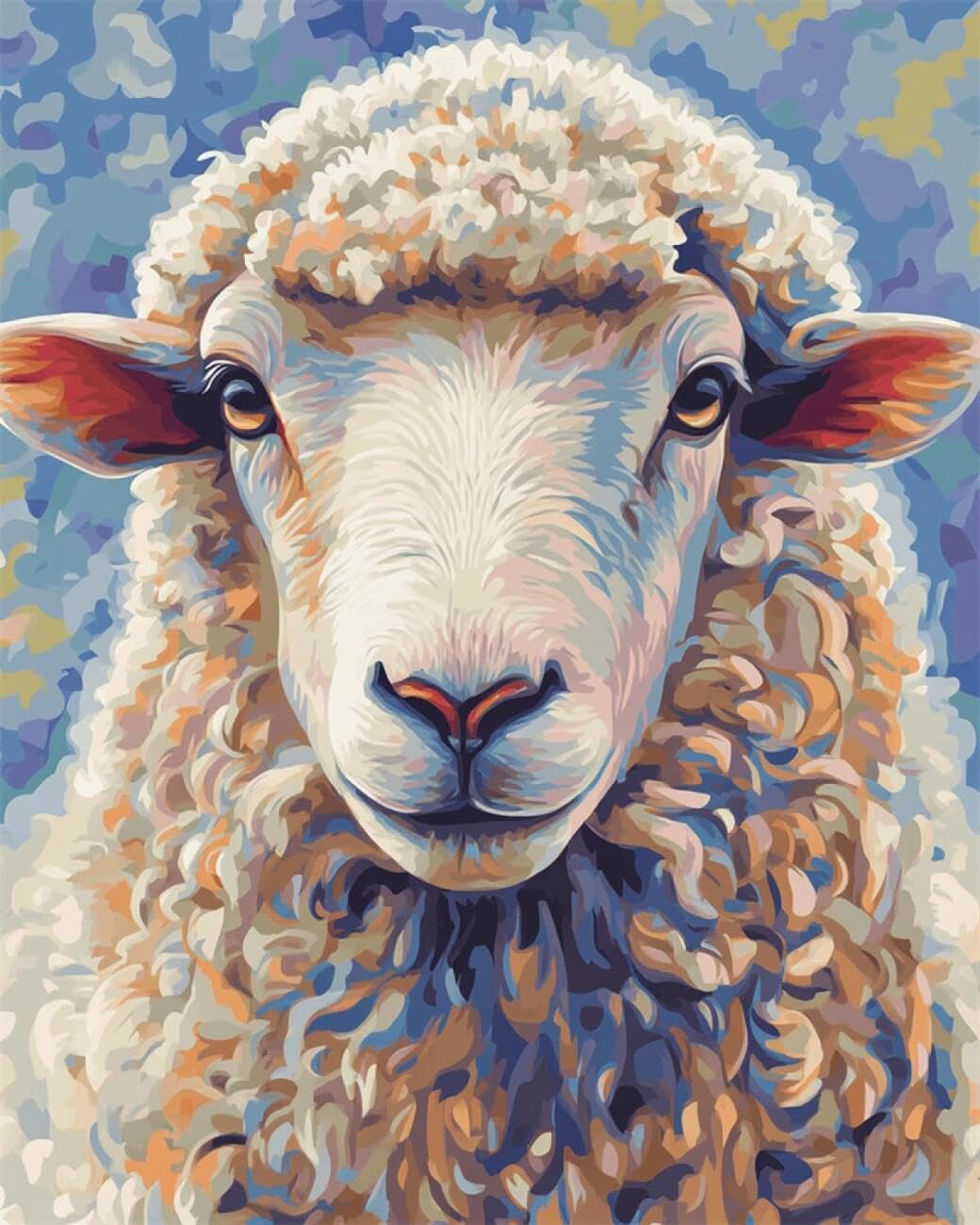 AxiangziK DIY Cross Stitch Kits Sheep Portrait 11CT 60x80cm