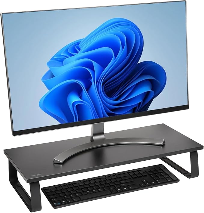 Kensington Extra breiter Monitorständer für Schreibtische. Großer Computerständer/Monitorständer/Schreibtischerhöhung (K55726EU), Schwarz