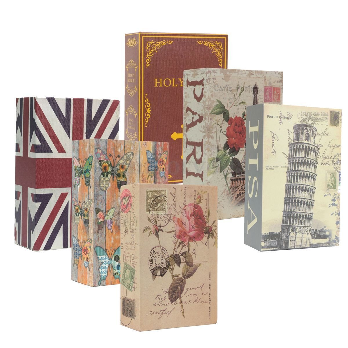 Cassetta di sicurezza per libri di simulazione dimensioni grandi 17,8 x 11,4 x 5,1 cm con chiave di blocco e contanti, scatola portagioie per regali di Natale per bambini (stile 3)