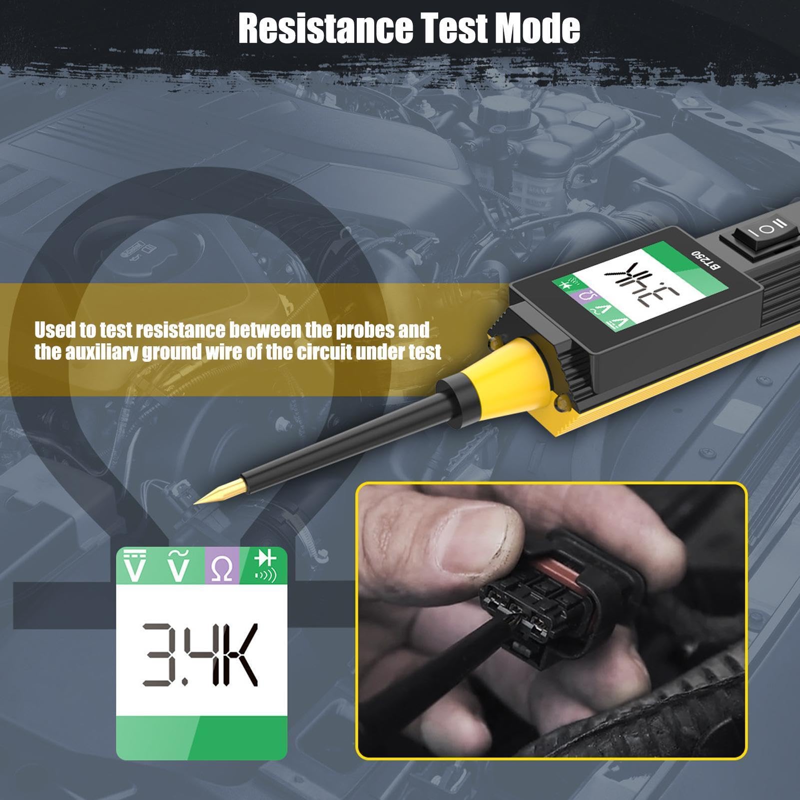 Probador de sonda de circuito automático multifunción eléctrico LCD indicador | Auto Cortocircuito Y Puntero de Prueba de Interrupción Para Fusible Bajo Voltaje SUV Autocaravana Vehículo Sedán Remolque