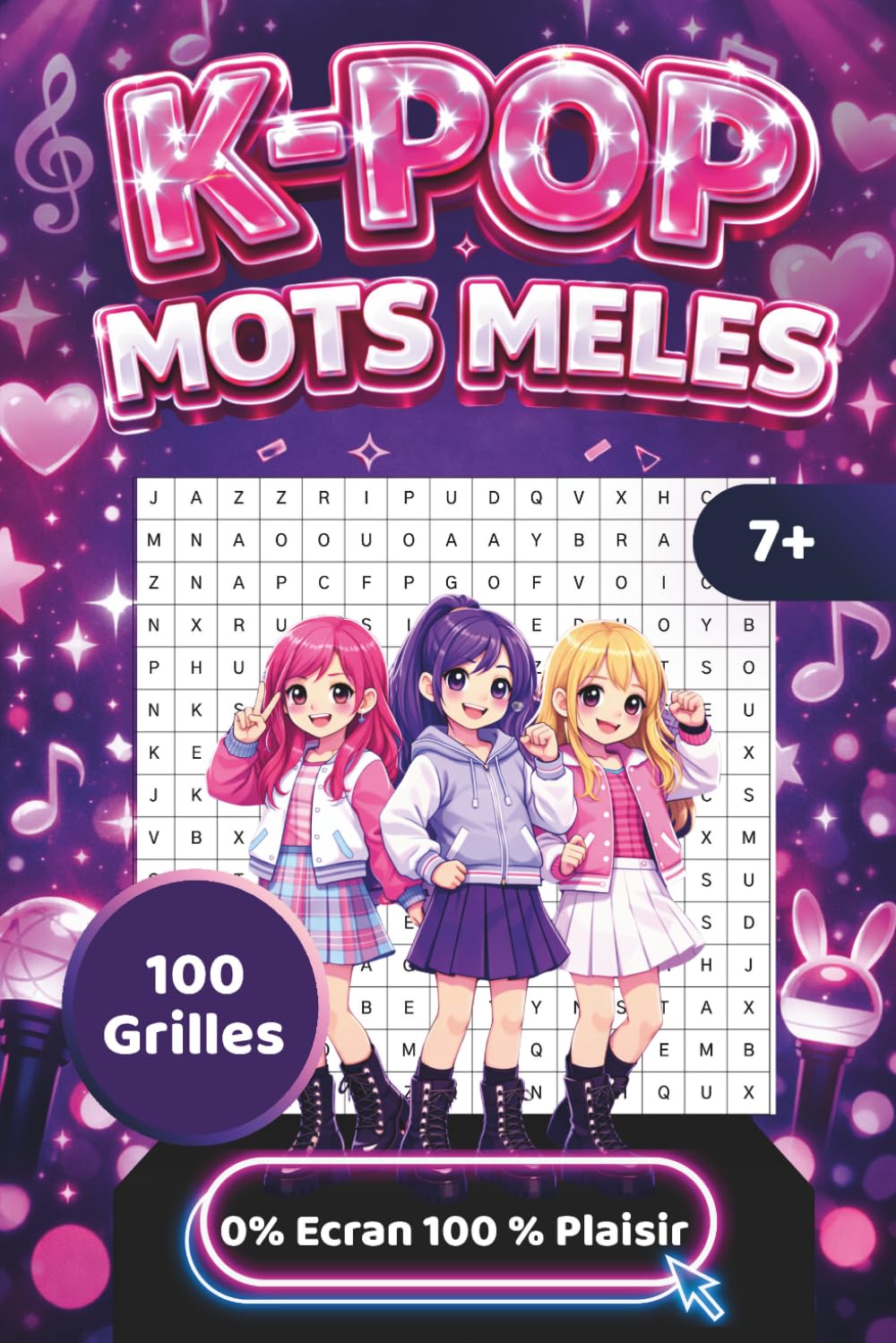 K-POP Mots mêlés: Cahier d'activité pour enfants de 7 à 12 ans | Jeux de Mots Cachés avec solutions | 100 grilles | Cadeau éducatif pour vacances & voyages