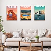 Vista 8 de Paquete de 6 pinturas por números para adultos principiantes, kits de pintura por números para adultos del parque nacional sobre lienzo, kits