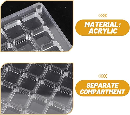 Miniatura 9 de EXCEART Caja de 36 rejillas transparentes para uñas, caja de joyería de plástico, organizador de compartimentos, contenedor de almacenamiento para
