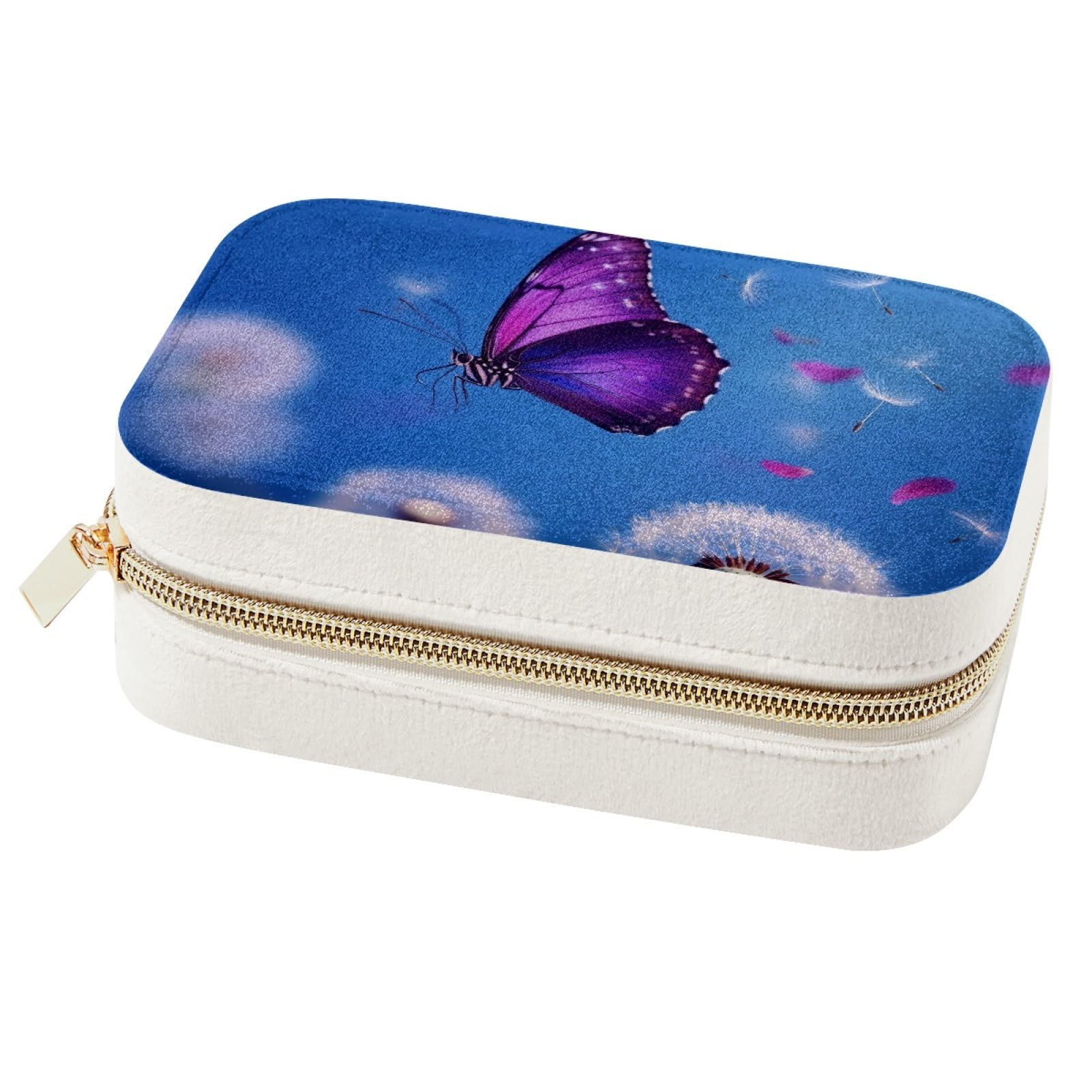 Boîte à bijoux portable pissenlit pour voyage et demoiselle d'honneur