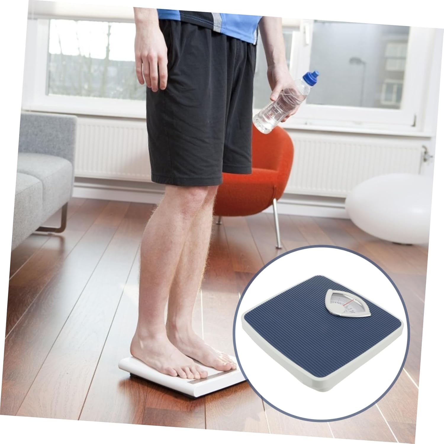 Didiseaon Mechanical Rotating Dial Scale Non-Slip Mat Bathroom Accessory Home Body Scale