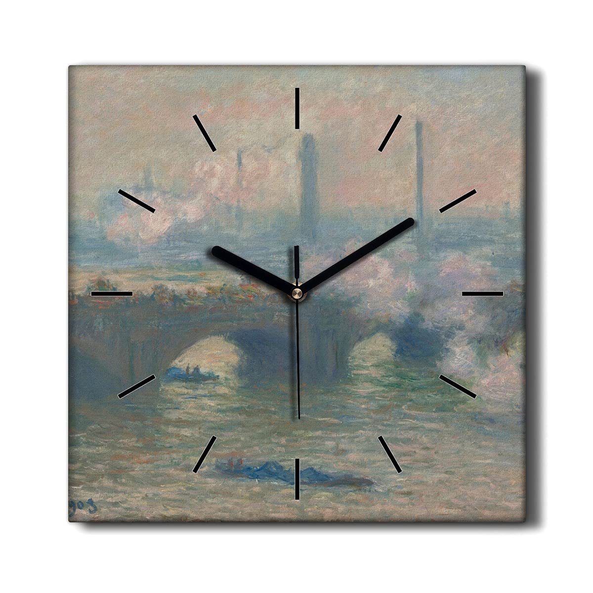 Horloge sans tic-tac Monet Pont de Waterloo décoration silencieuse 30x30