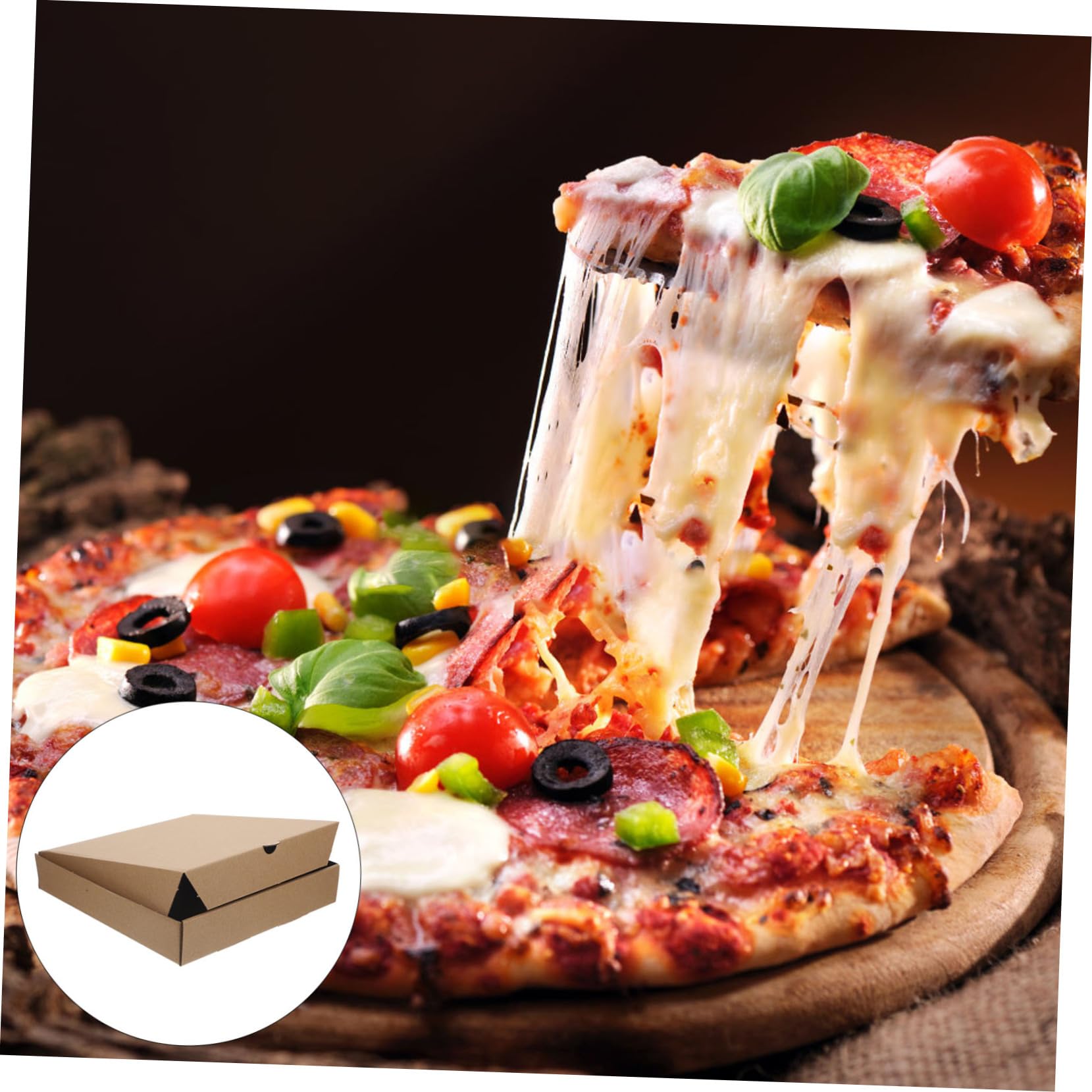 Luxshiny 10 StüCk Pizzabox Aus Verdicktem Kraftpapier Leere Pizza Schachtel FüR 8-9 Zoll Pizza Diy Geschenkverpackung Vielseitige Aufbewahrungsbox FüR Lebensmittel