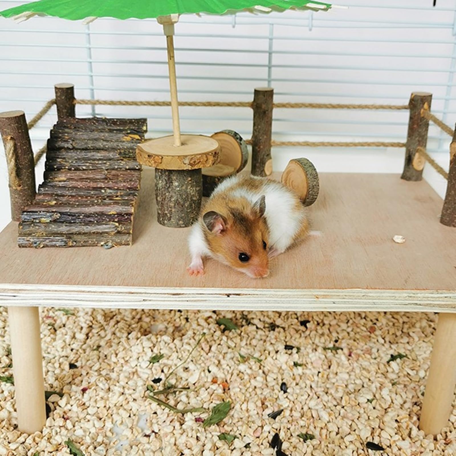 Hamsterkäfig Leiter Spielzeug für kleine Haustiere Holz Plattform Eichhörnchen Käfig Spielzeug Zubehör Kleintiere Kletterspielzeug
