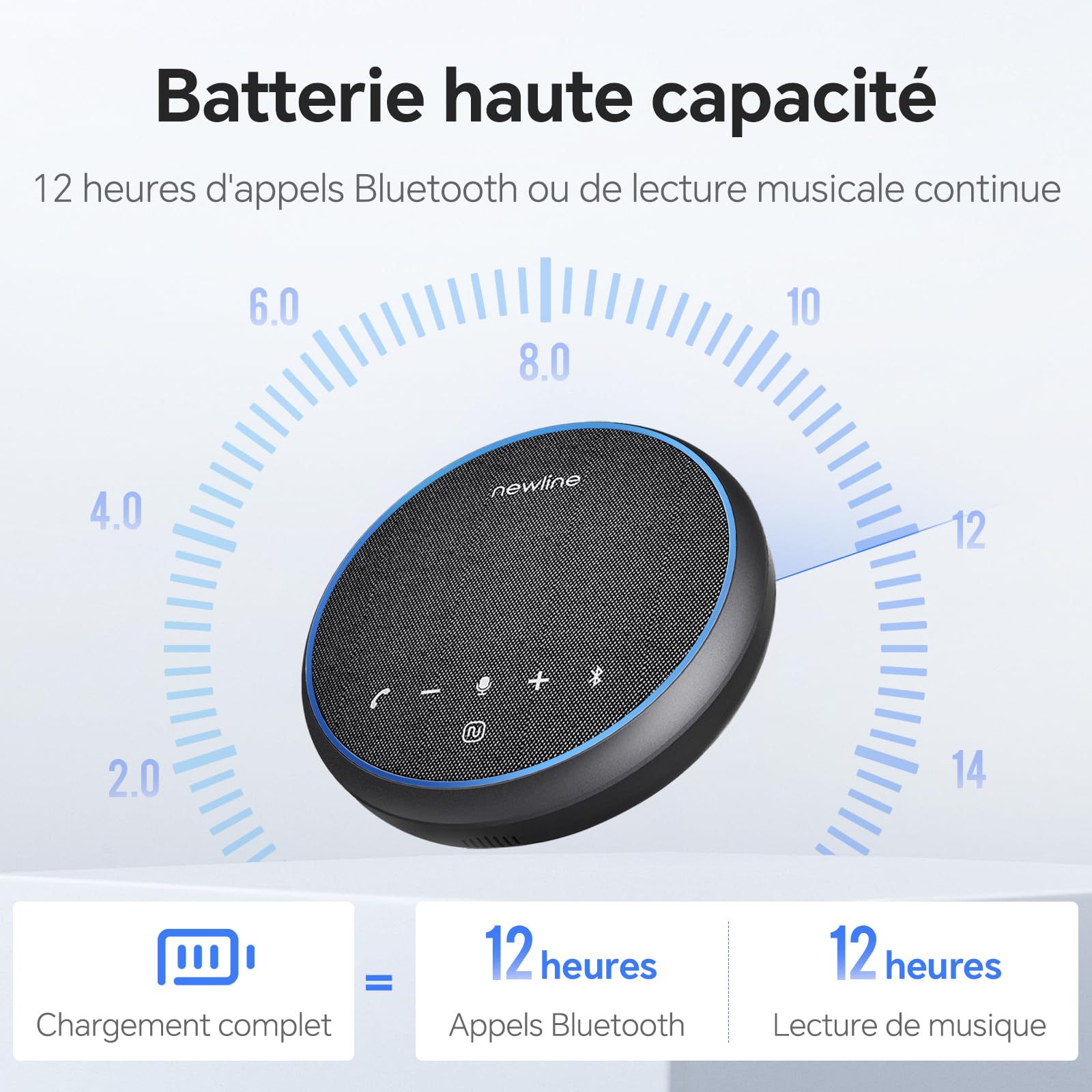 Microphone USB Bluetooth Haut-Parleur Conférence Réduction Bruit 360° 43h Veille Compatible Zoom Teams Skype Home Office