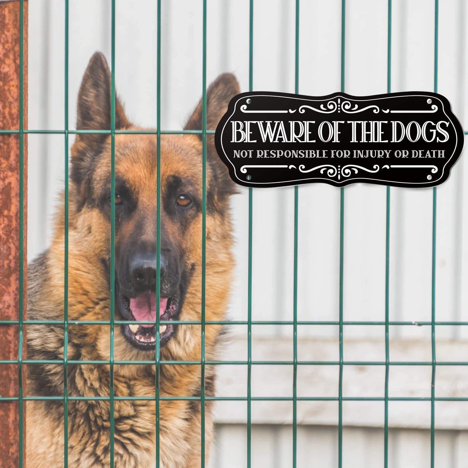 Panneau En étain « Beware Of Dog » - Panneau D'avertissement De Jardin « Beware Of Dog » - Décoration De Sécurité Pour Chiens - Panneau De Sécurité